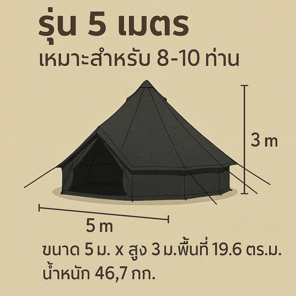 Bell Tent WIMAN Canvas black (Model without center pole)