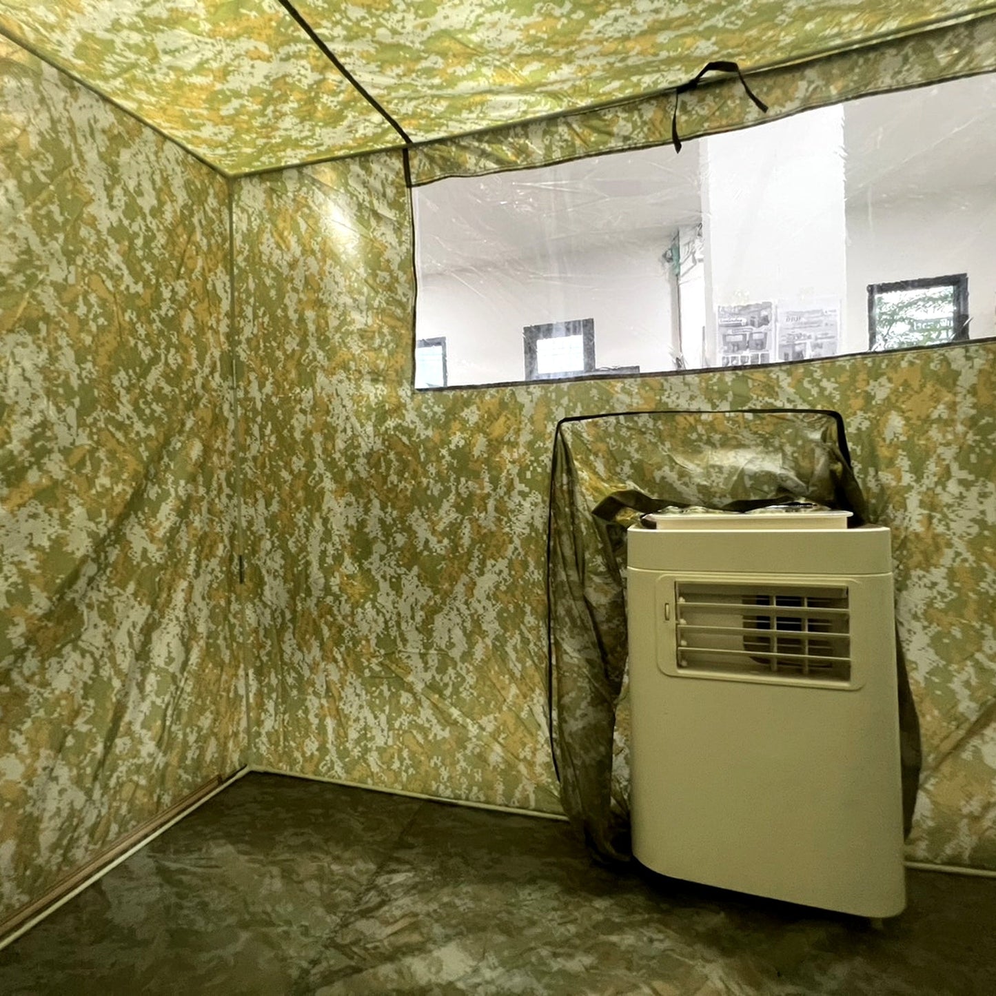 ชุดแอร์และมุ้งแอร์ลายพราง 9000 BTU เย็นสบายทุกพื้นที่ 4/5/6 ฟุต