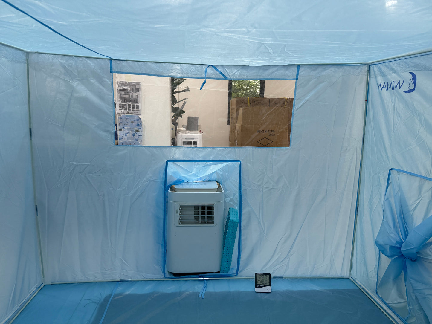 มุ้งแอร์สีฟ้า 4/5/6 ฟุต กักเก็บความเย็นดี ระบายอากาศดี กันยุงแน่น เหมาะห้องนอน/สนาม - รูปที่ 4