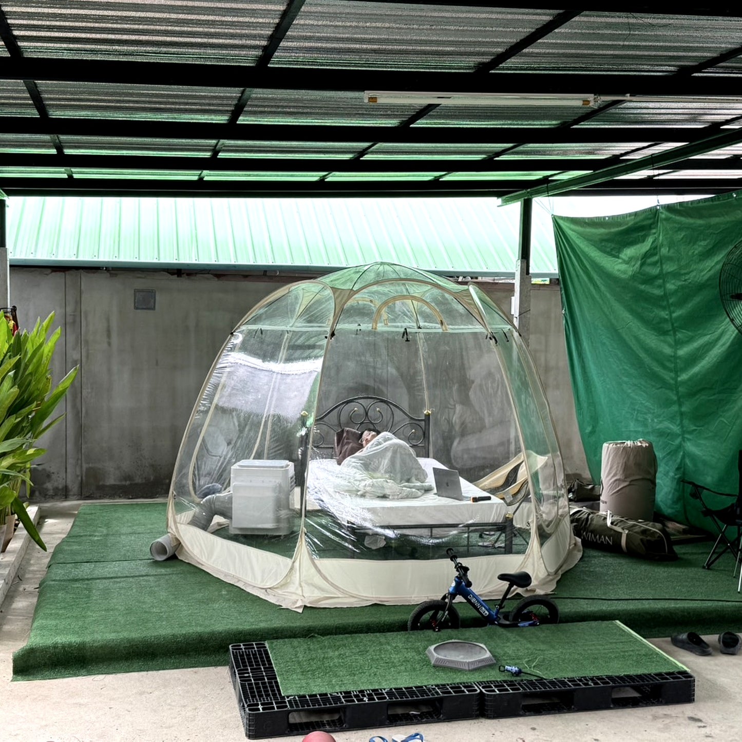 WIMAN แอร์พกพา + เต็นท์โดมใส (3000–18000 BTU, 3m/3.5m) เย็นเร็ว ประหยัดไฟ ควบคุมอุณหภูมิได้