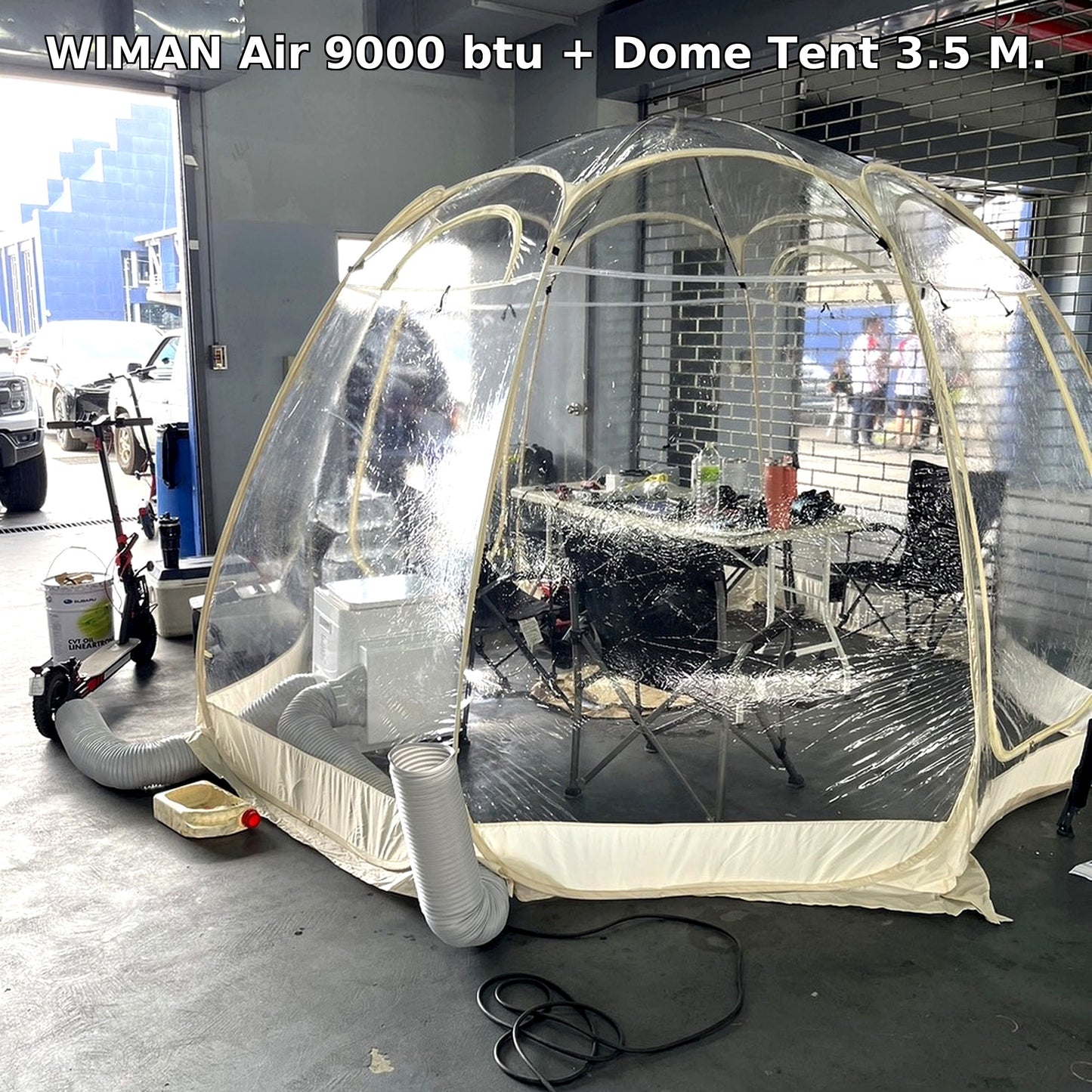 WIMAN แอร์พกพา + เต็นท์โดมใส (3000–18000 BTU, 3m/3.5m) เย็นเร็ว ประหยัดไฟ ควบคุมอุณหภูมิได้