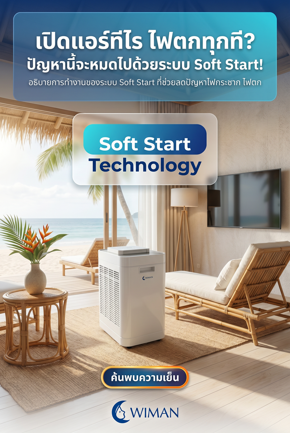 เปิดแอร์แล้วไฟกระชาก? แก้ได้ด้วย Soft Start ในแอร์เคลื่อนที่ WIMAN Air