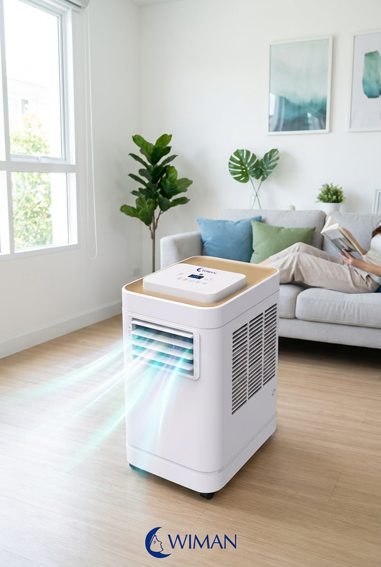 รีวิว แอร์เคลื่อนที่ WIMAN AIR 12000 BTU: ทำไมคอยล์ทองแดงและระบบ No-Drain ถึงสำคัญ?