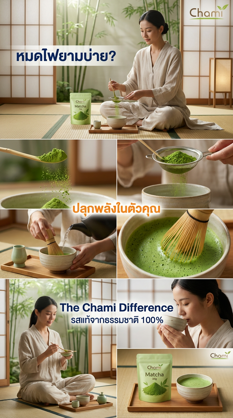 ปลุกความสดชื่น เติมเต็มสมาธิ: ไขความลับมัทฉะคุณภาพระดับพรีเมียมกับ Chami Matcha