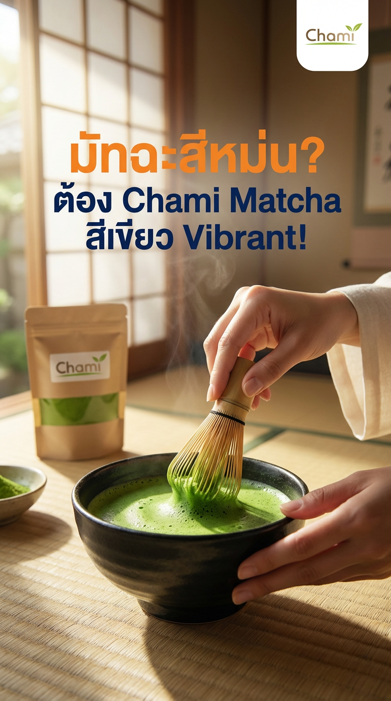 มัทฉะสีหม่นแก้ได้! เคล็ดลับสู่มัทฉะเขียวสด หอมละมุนกับ Chami Matcha