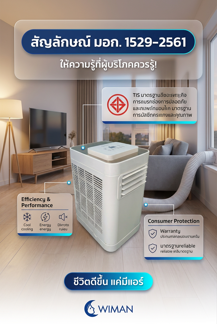 เช็กก่อนซื้อ! สัญลักษณ์ 'มอก.' บนแอร์เคลื่อนที่ สำคัญแค่ไหน?