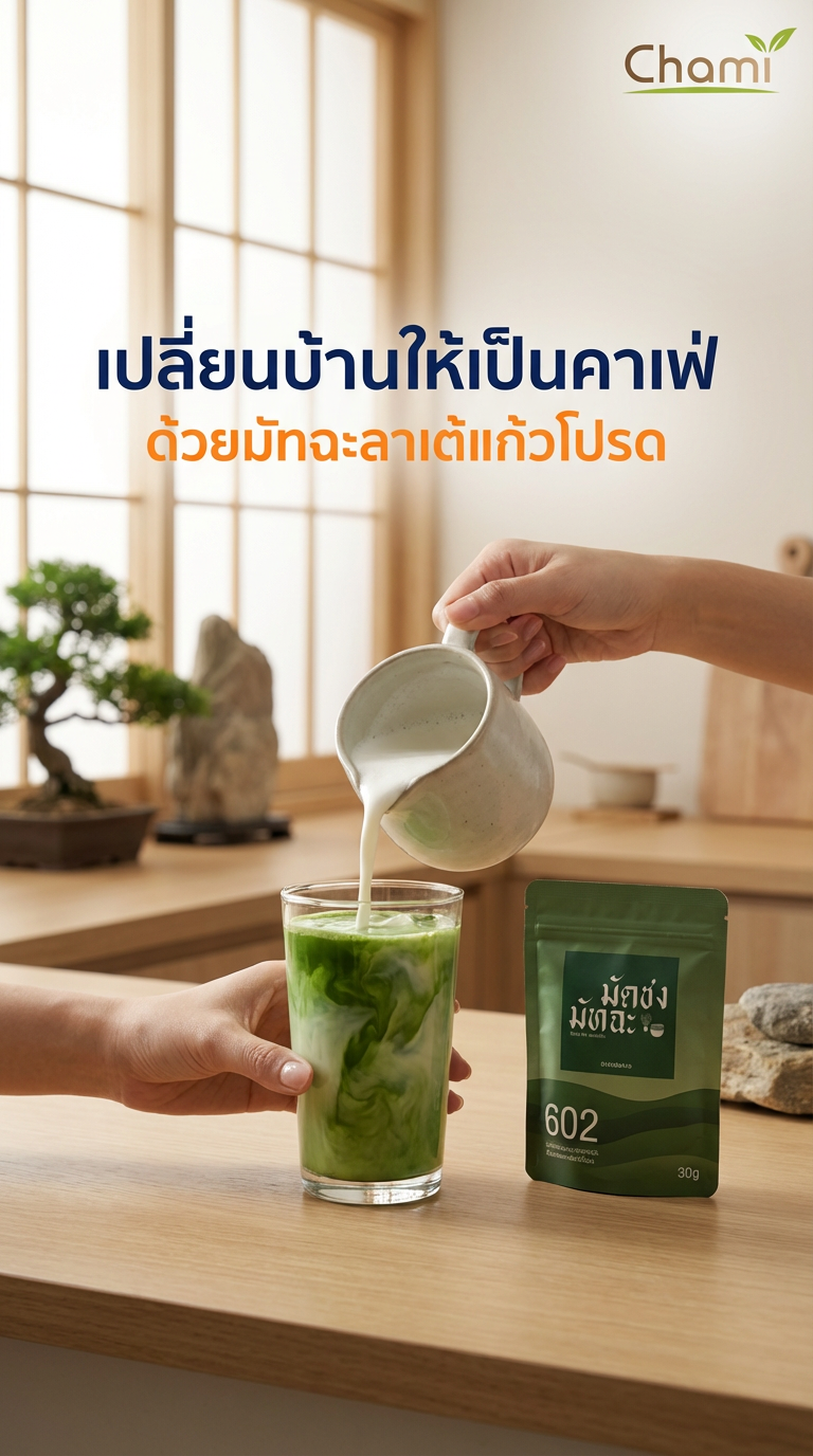 ชงมัทฉะลาเต้ให้สีสวยสดใส รสชาติละมุน: เคล็ดลับจาก Chami Matcha