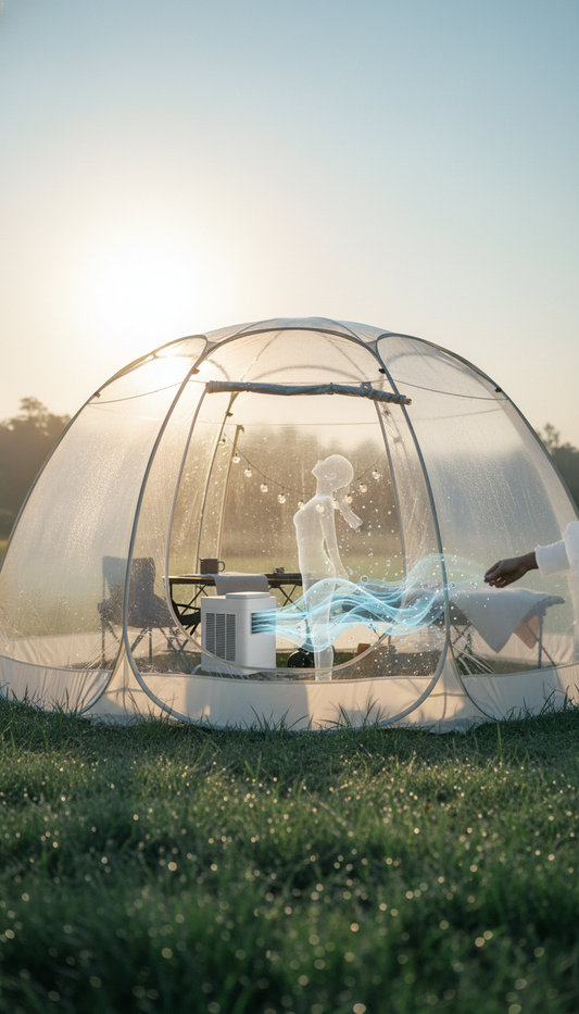 วิมานแอร์: โดมใส + แอร์พกพา เพื่อความเย็นสบายและอิสระในการใช้ชีวิตทุกที่