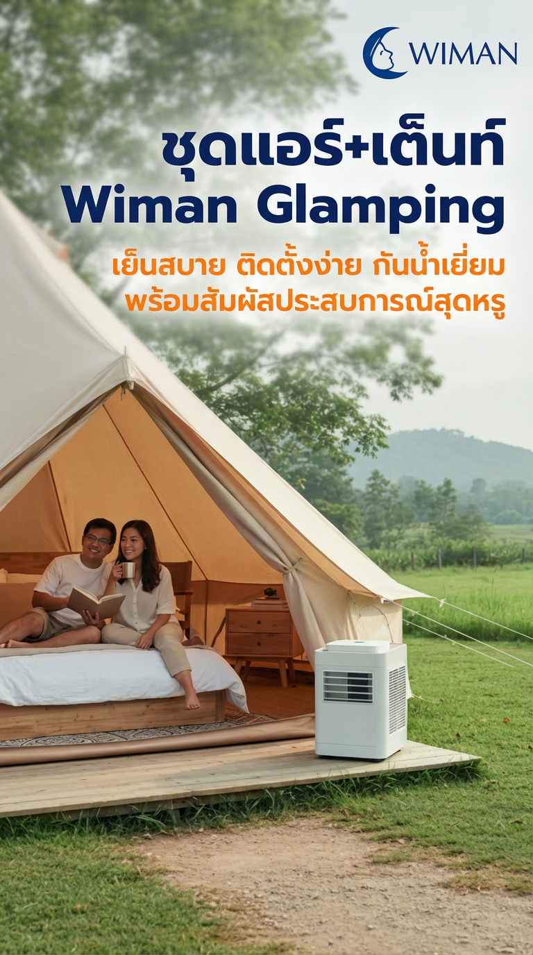 🏕️ WIMAN Bell Tent + แอร์ 12000 BTU: สุดยอดแพ็กเกจ Glamping เย็นฉ่ำทุกที่!