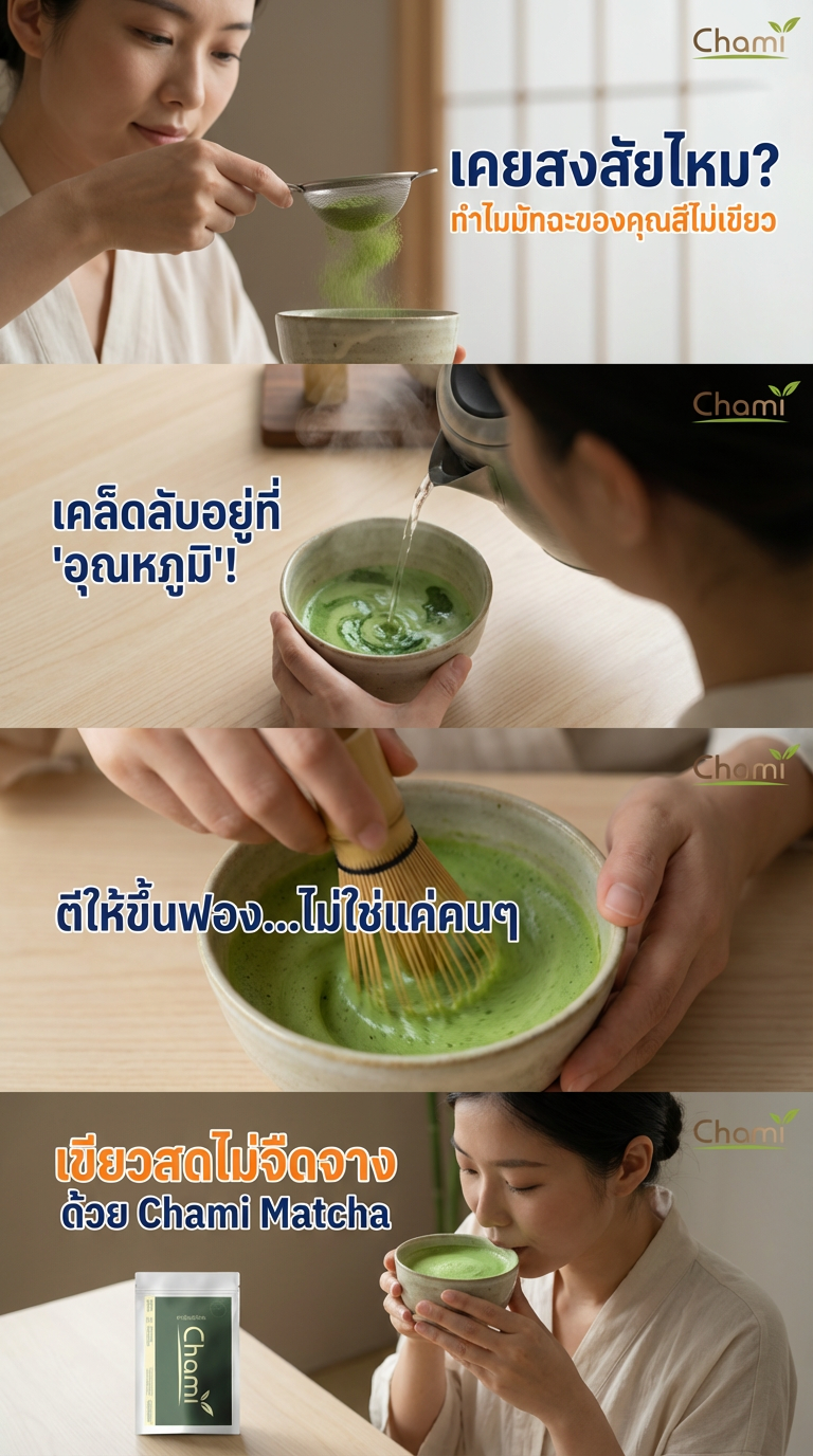 ชงมัทฉะให้สวยปิ๊ง สีเขียวมรกตน่าดื่ม พร้อมความละมุนลิ้น!