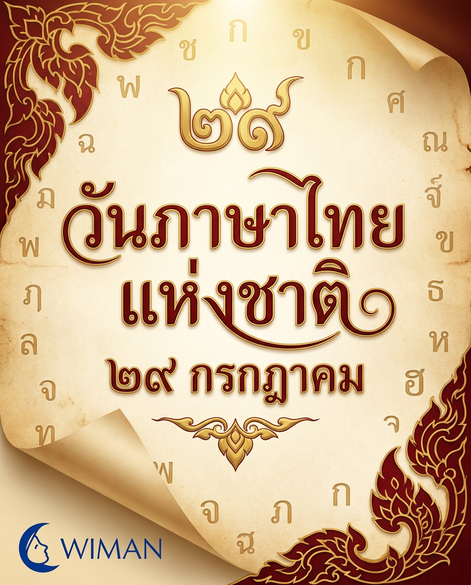 วันภาษาไทยแห่งชาติ ๒๙ กรกฎาคม - สืบสานมรดกภาษาไทย | Wiman Air