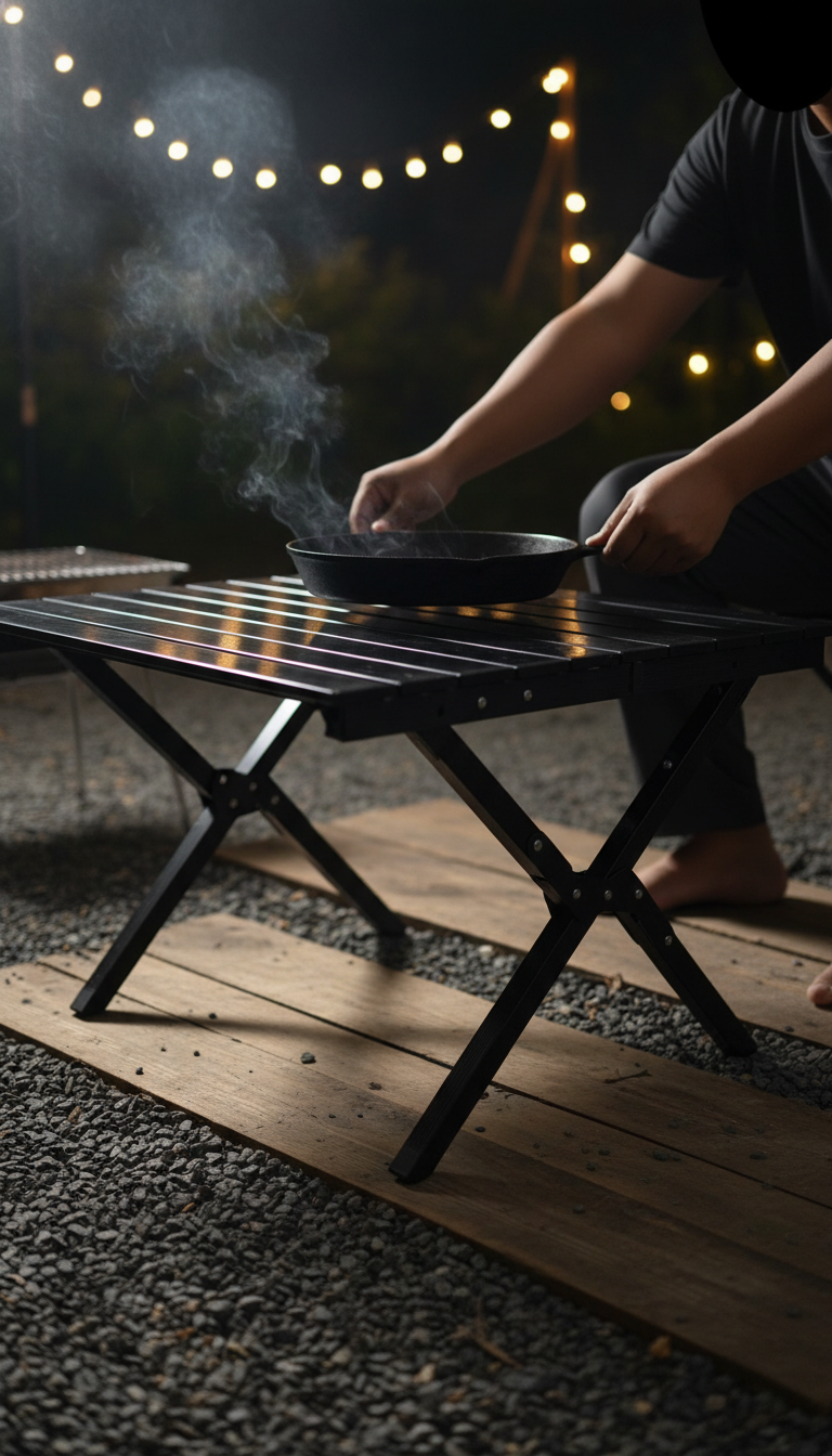 โต๊ะพับอะลูมิเนียม น้ำหนักเบา รับน้ำหนักสูง เหมาะสำหรับแคมป์และร้านหมูกระทะ