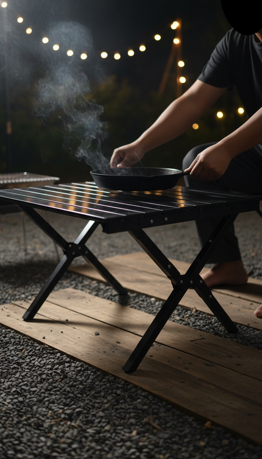 โต๊ะพับอะลูมิเนียม น้ำหนักเบา รับน้ำหนักสูง เหมาะสำหรับแคมป์และร้านหมูกระทะ