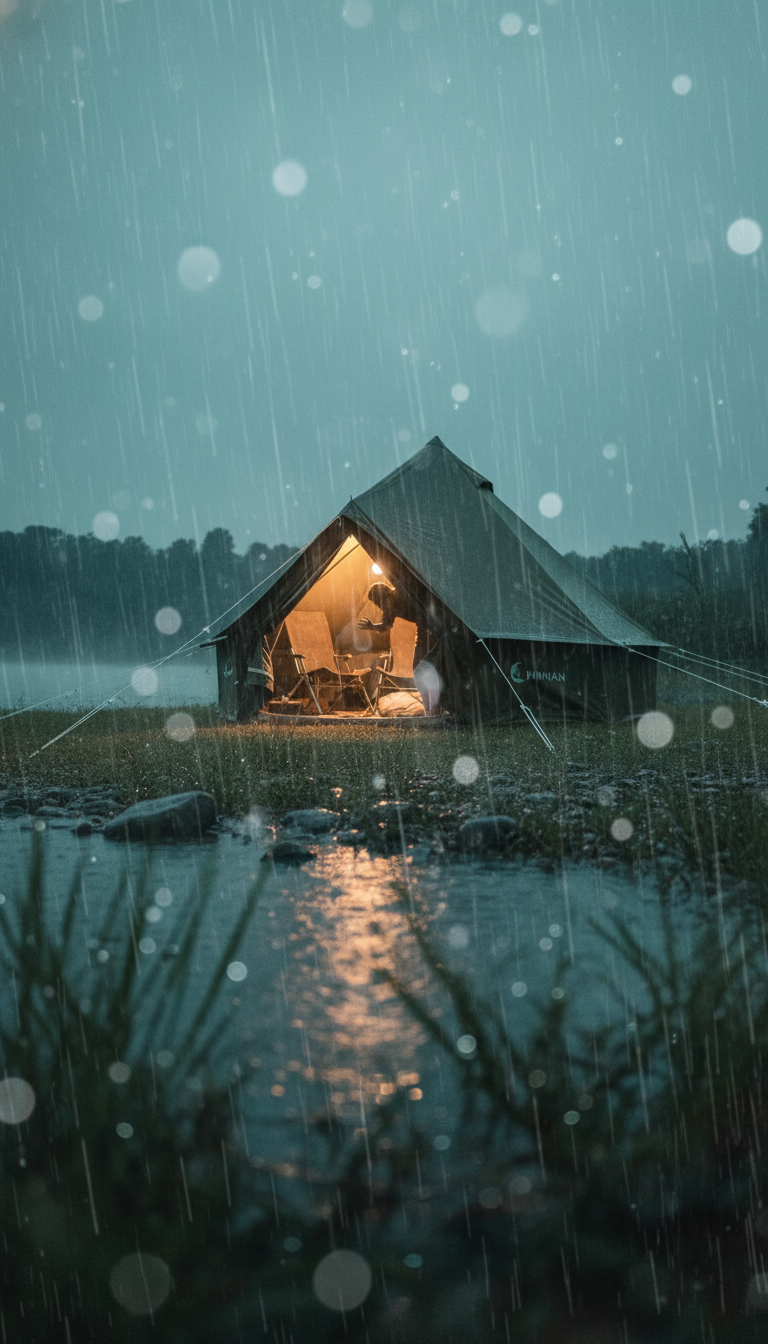 เต็นท์กระโจม WIMAN สีเขียว โอลีฟ ป้องกันฝนหนัก คืนสงบในธรรมชาติ