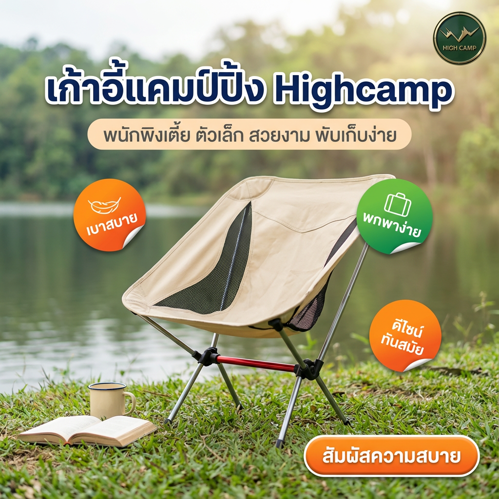 Highcamp เก้าอี้แคมป์ปิ้งสุดมินิมอล ที่ทำให้ทุกทริปคลายร้อนได้สบายสุด!