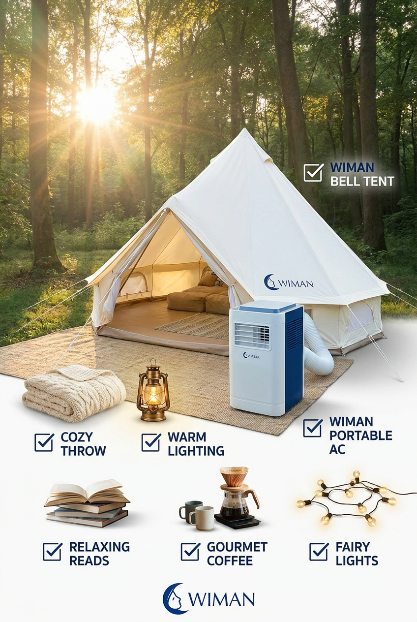 Glamping Checklist: อัปเกรดแคมป์ปิ้งให้หรูหราด้วยเต็นท์กระโจมและแอร์ WIMAN Air