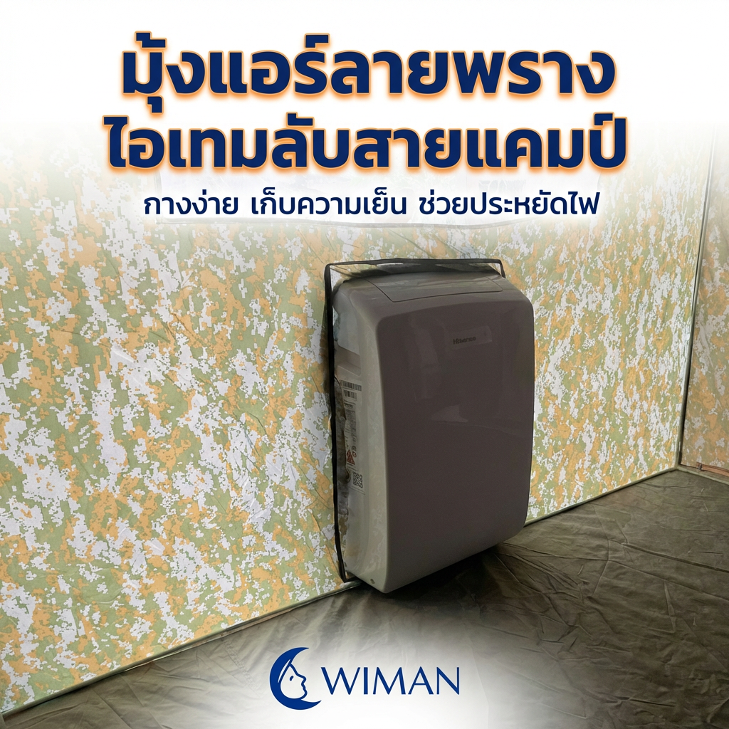 รีวิวมุ้งแอร์ลายพราง WIMAN คู่หูแอร์เคลื่อนที่ เย็นฉ่ำ ประหยัดไฟ!