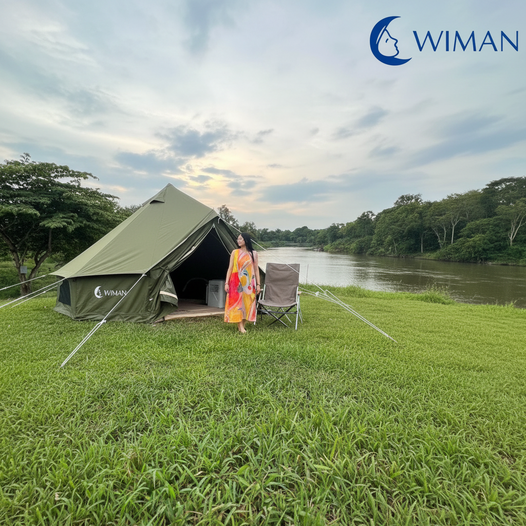 เต็นท์กระโจม Wimanair สีเขียวธรรมชาติ 3M ไร้เสากลาง 🏕️ สัมผัส Glamping เหนือระดับ