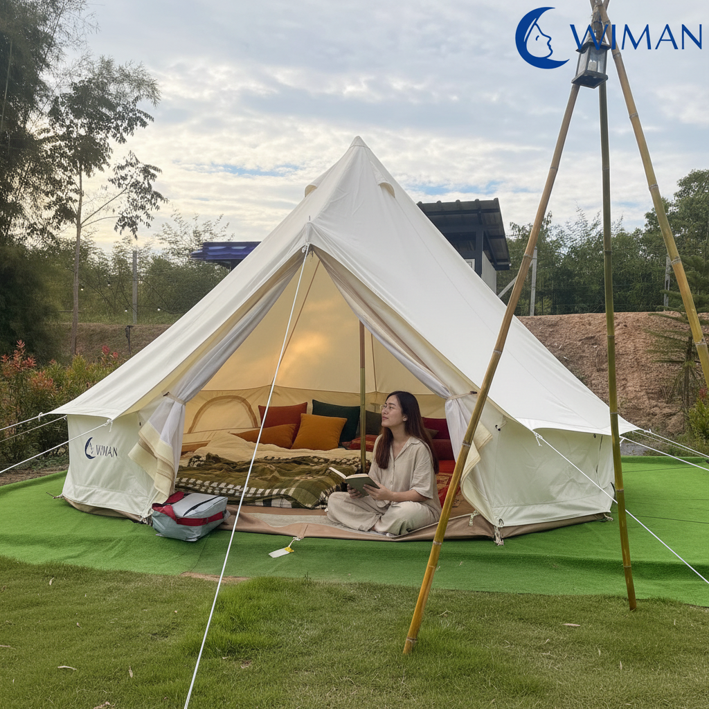 WIMAN AIR เต็นท์กระโจม 5 เมตร ไร้เสากลาง ⛺️✨ สัมผัส Glamping หรูเย็นสบาย