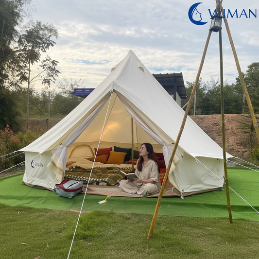 WIMAN AIR เต็นท์กระโจม 5 เมตร ไร้เสากลาง ⛺️✨ สัมผัส Glamping หรูเย็นสบาย