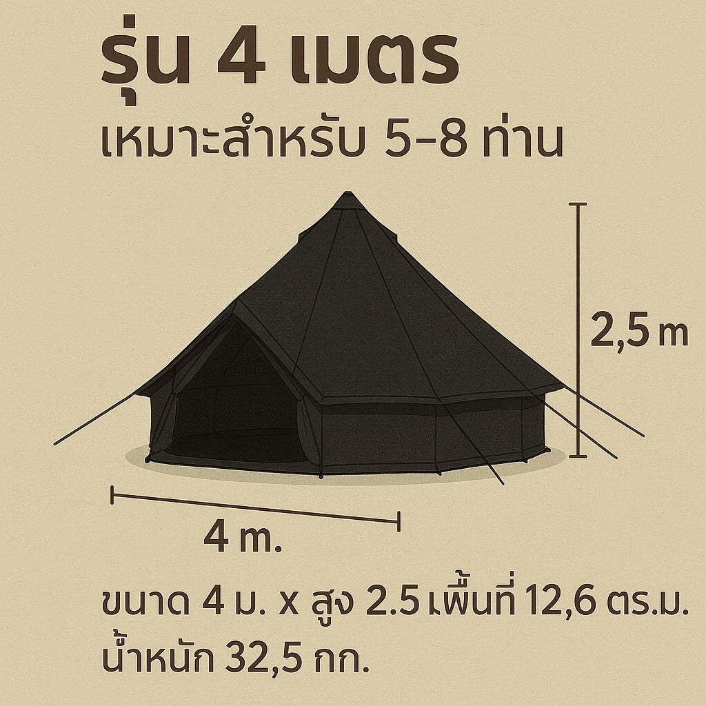 Bell Tent WIMAN Canvas black (Model without center pole)