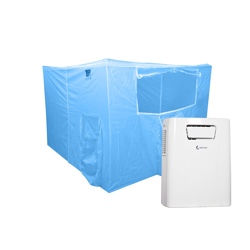 Wiman- Blue Tent and 3000BTU air conditioner