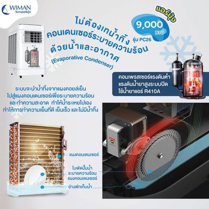 WIMAN Portable Air Conditioner 9000 BTU