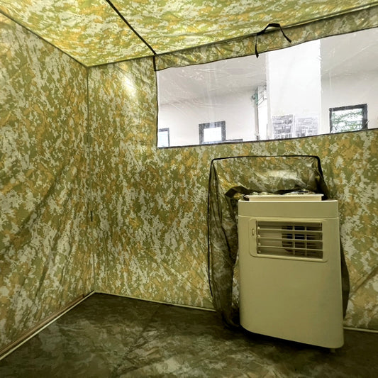 ชุดแอร์เคลื่อนที่ WIMAN 9000 BTU + มุ้งลายพราง 4/5/6 ฟุต เย็นเร็ว เก็บความเย็นดี