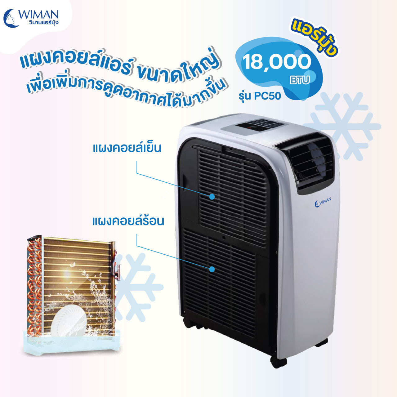 WIMAN Portable Air Conditioner 18000 BTU