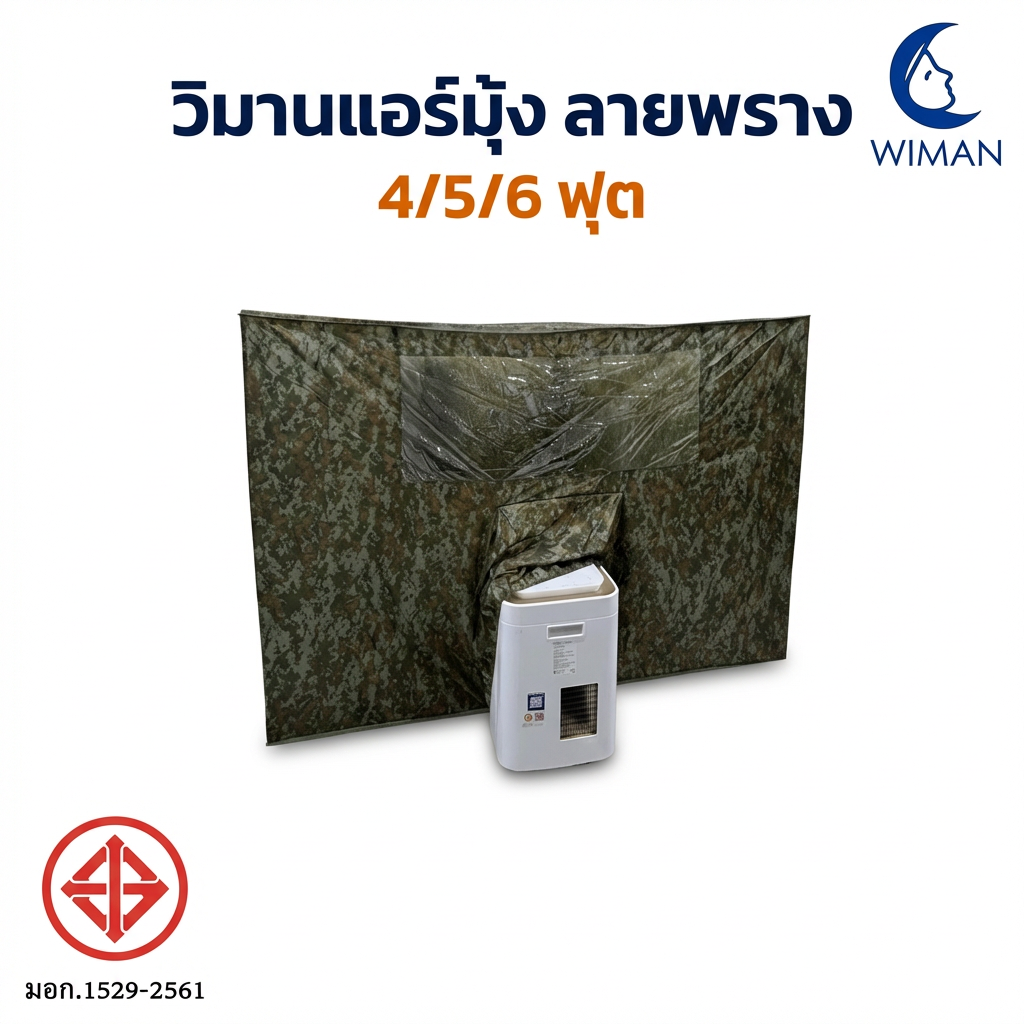 มุ้งแอร์วิมานแอร์ รุ่นลายพราง 4/5/6 ฟุต เก็บความเย็นดีเยี่ยม ประหยัดไฟสูง