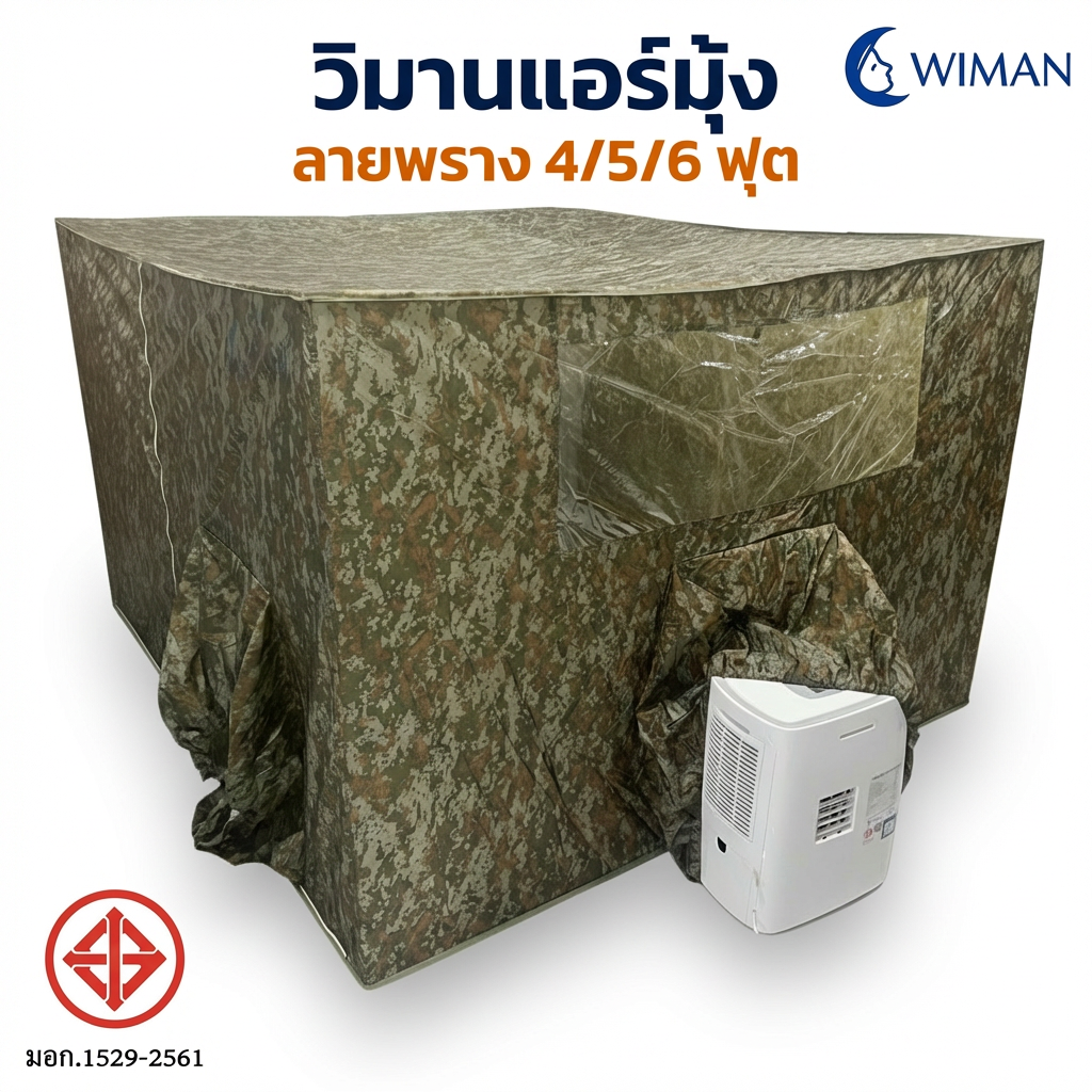 มุ้งแอร์วิมานแอร์ รุ่นลายพราง 4/5/6 ฟุต เก็บความเย็นดีเยี่ยม ประหยัดไฟสูง