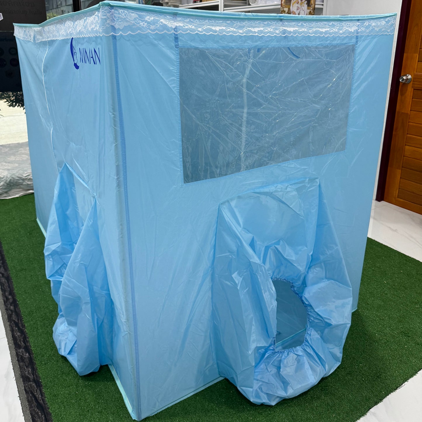 มุ้งแอร์วิมานแอร์ รุ่นสีฟ้า 4/5/6 ฟุต กันยุงดี เก็บความเย็นดีเยี่ยม