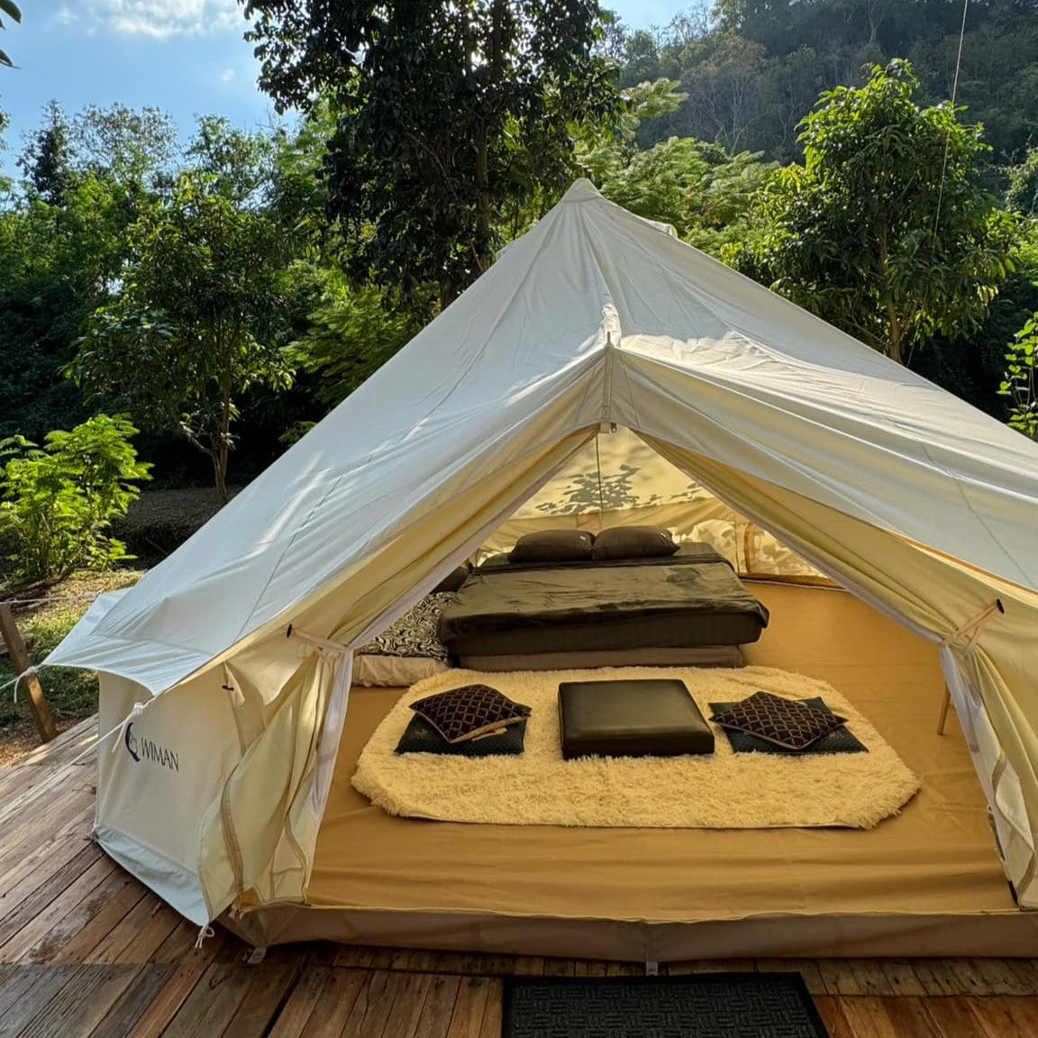tent canopy, ບໍ່ມີເສົາກາງ, tent ຮູບຊົງກະດິ່ງ, Bell Tent Canvas Wiman