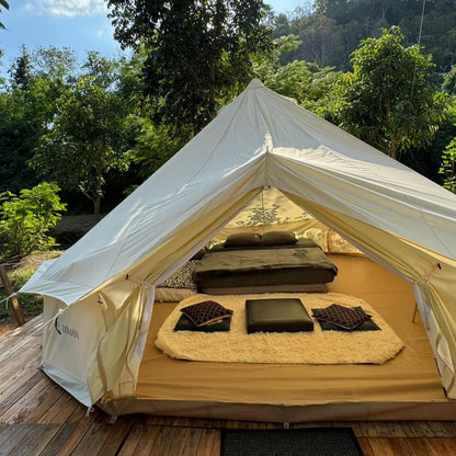 tent canopy, ບໍ່ມີເສົາກາງ, tent ຮູບຊົງກະດິ່ງ, Bell Tent Canvas Wiman