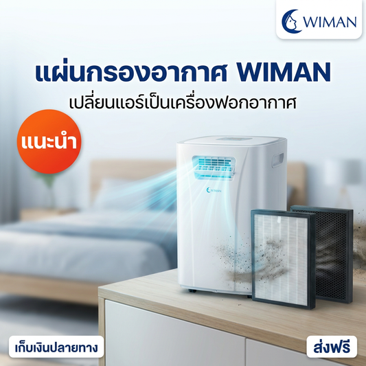 แผ่นกรอง HEPA & คาร์บอน WIMAN AIR 3000 BTU PM2.5 ฟอกอากาศ ลดกลิ่น