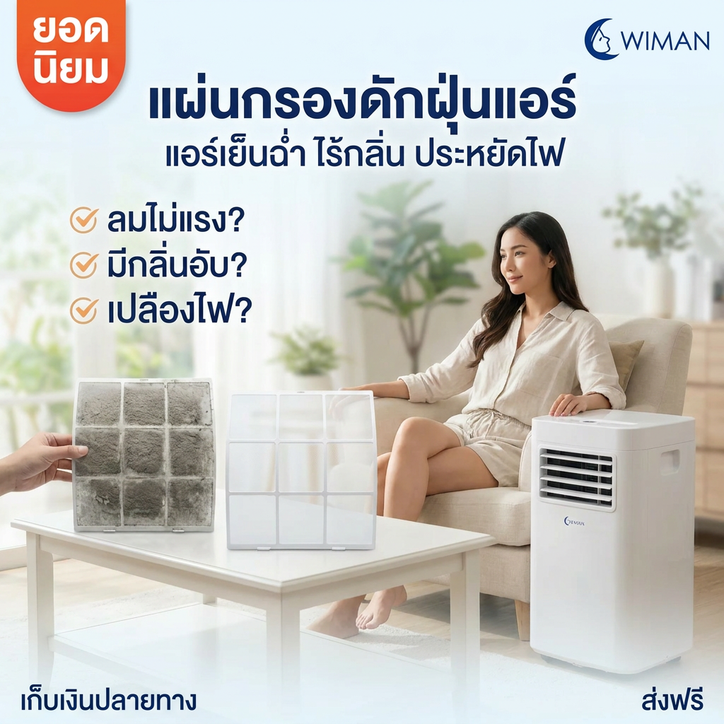 WIMAN AIR 9000 BTU Portable AC Dust Filter Set — Self-Replaceable (2 Filters)