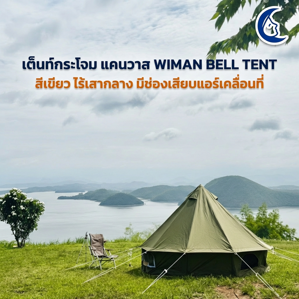 เต็นท์กระโจม WIMAN AIR 4 เมตร สีเขียวโอลีฟ ไม่มีเสากลาง Oxford กันน้ำ