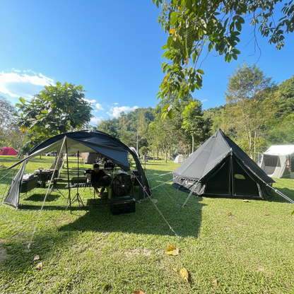 เต็นท์กระโจม WIMAN AIR สีดำ 3/4/5 ม. กันน้ำ 100% ไร้เสากลาง Glamping