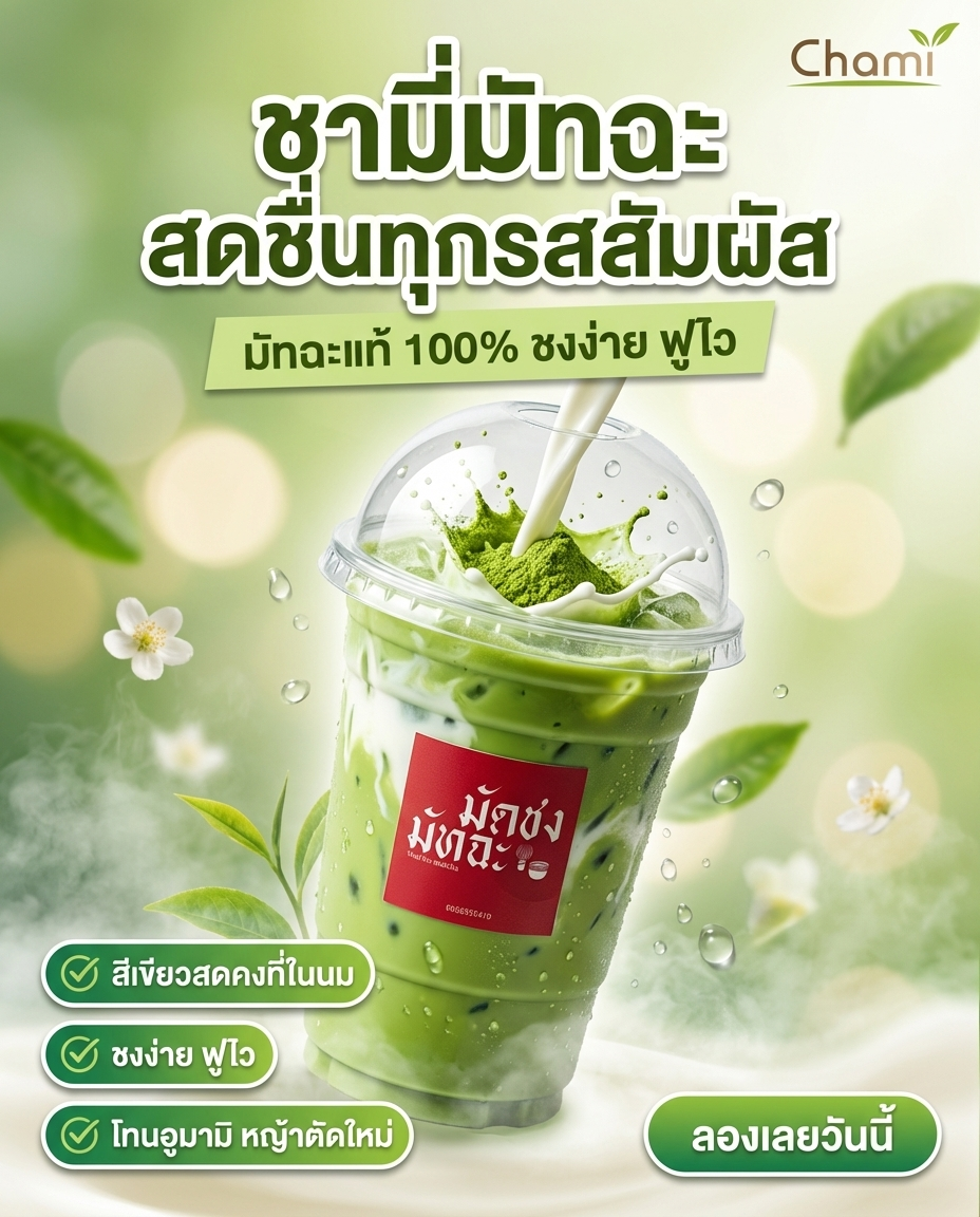 Chami Matcha มัทฉะผงแท้ 100% ราคาโรงงาน ราคาพิเศษ มาตรฐาน - วิมานแอร์ Wiman Air [matcha3]