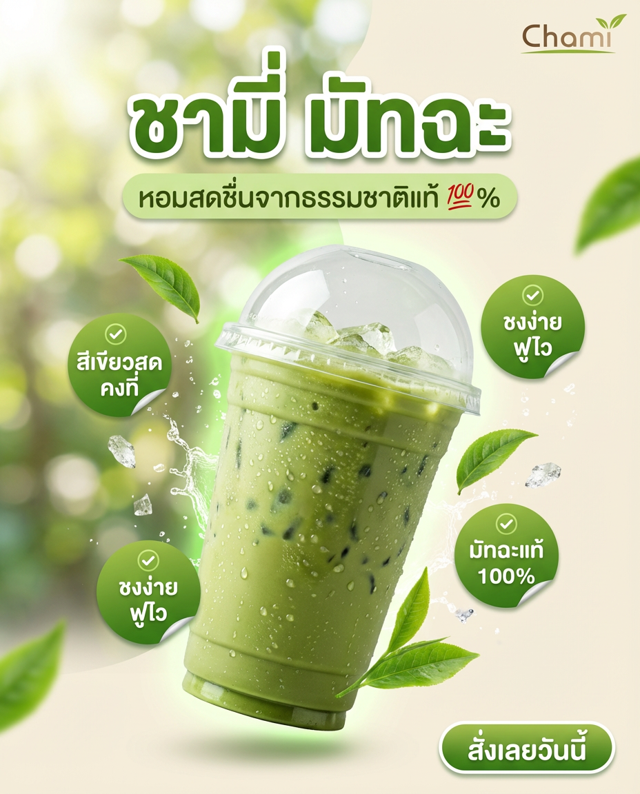 Chami Matcha มัทฉะผงแท้ 100% ราคาโรงงาน จัดส่งฟรี มาตรฐาน - วิมานแอร์ Wiman Air [matcha7]