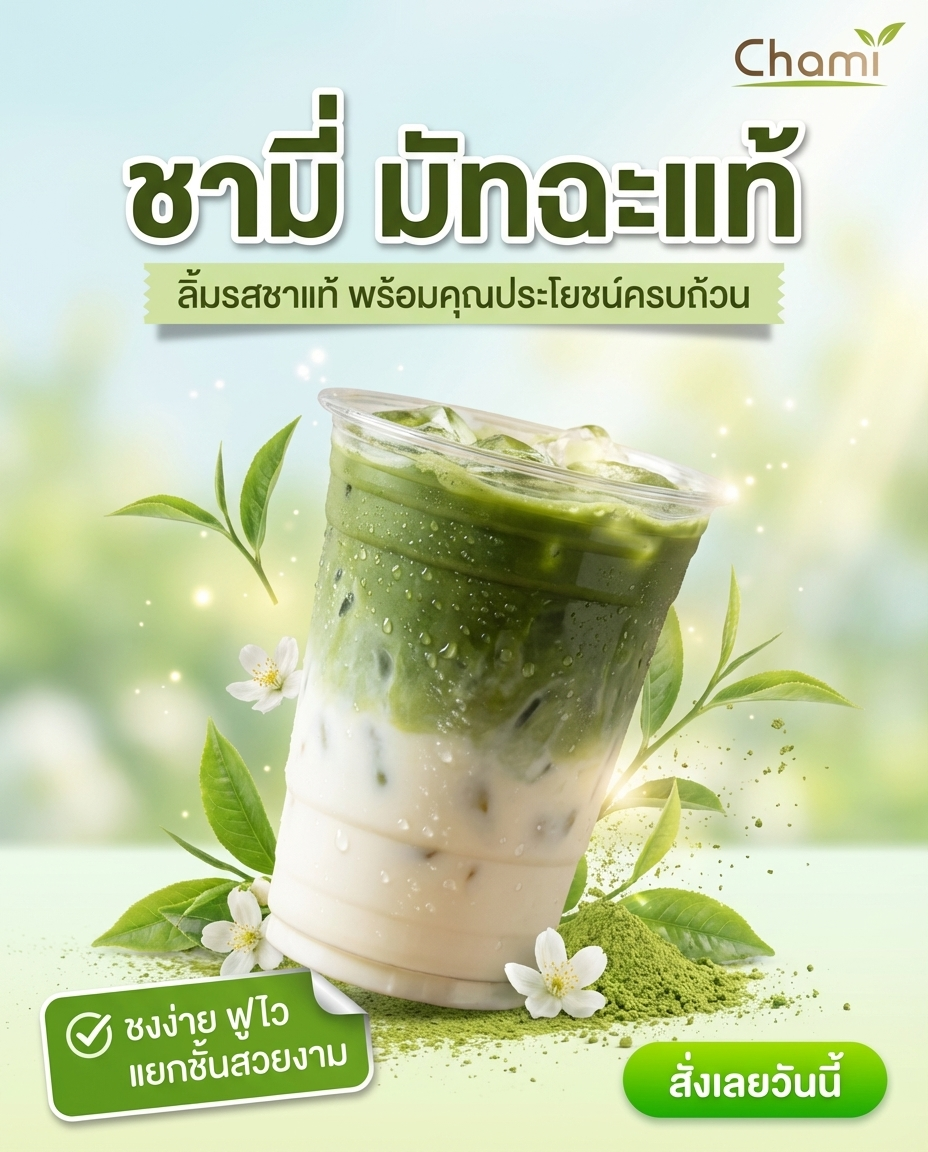 Chami Matcha มัทฉะผงแท้ 100% ราคาโรงงาน คุณภาพสูง มาตรฐาน - วิมานแอร์ Wiman Air [matcha12]