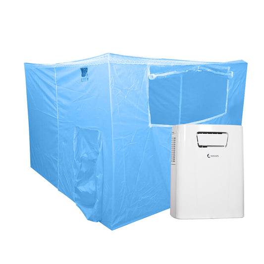 Wiman- Blue Tent and 3000BTU air conditioner