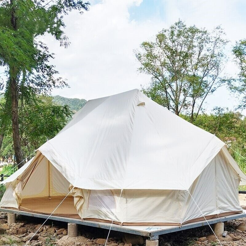 WIMAN AIR Emperor Bell Tent 4x6 m — Large Glamping Canvas Tent for 6-8, 5,000MM Waterproof