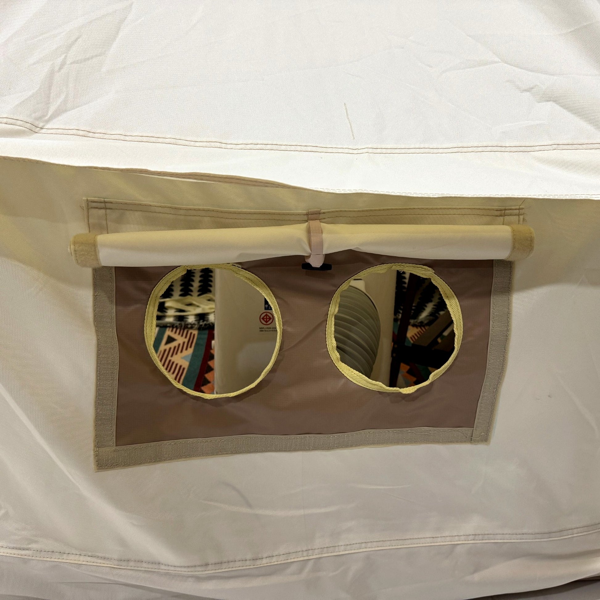 เต็นท์กระโจมแคนวาส WIMAN ไร้เสากลาง รุ่น 2 ประตู + ช่องท่อลมร้อนแอร์เคลื่อนที่คู่ จัดส่งฟรี มาตรฐาน - วิมานแอร์ Wiman Air [wiman_2doors_sq_08]