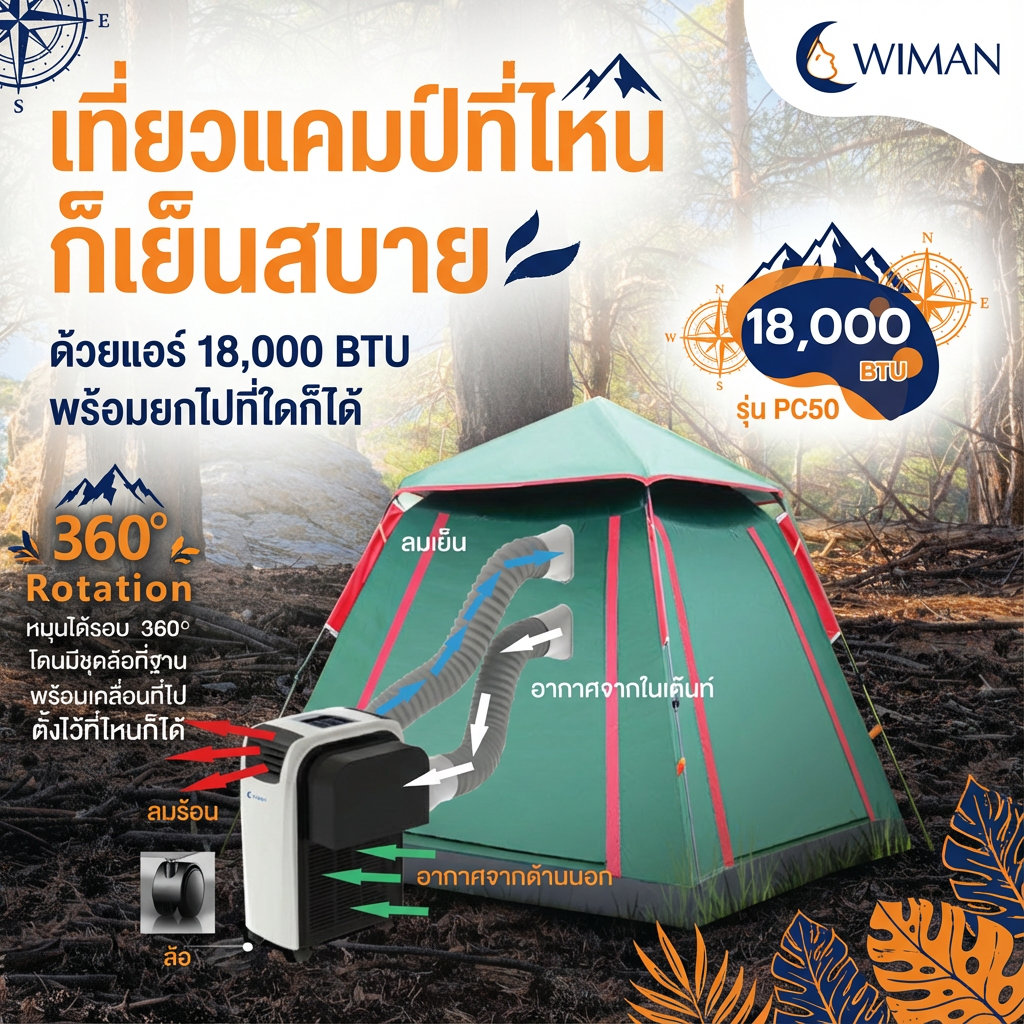 แอร์เคลื่อนที่ 18000 บีทียู สำหรับพื้นที่ 30‑40 ตร.ม. เย็นแรง ใช้งานต่อเนื่อง มาตรฐานความปลอดภัย ราคาพิเศษ ทนทาน - วิมานแอร์ Wiman Air [wimanair_แอร์เคลื่อนที่Wimanเย็นสบายทุกที่พกพาง่ายประหยัดพลังงาน_25]