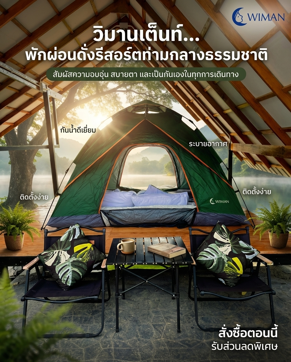 เต็นท์แอร์ออโต้ 7 ฟุต Oxford 210D ขนาด 220×200×130 ซม. คุณภาพสูง ราคาพิเศษ - วิมานแอร์ Wiman Air [main pic T890]