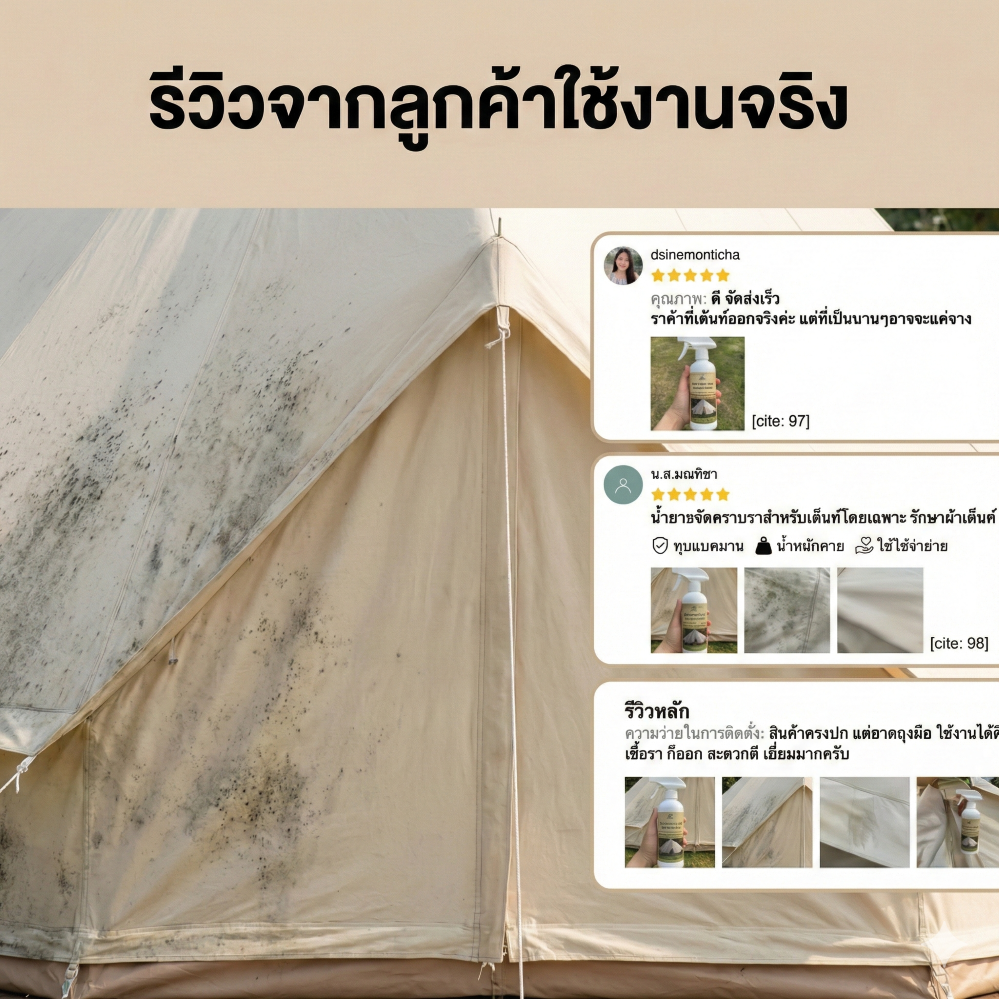น้ำยาขจัดเชื้อราผ้าเต็นท์ 500 ml สูตรเฉพาะ กำจัดราฝังแน่น ลดกลิ่นอับ ใช้งานง่าย ทนทาน คุณภาพสูง - วิมานแอร์ Wiman Air [6]