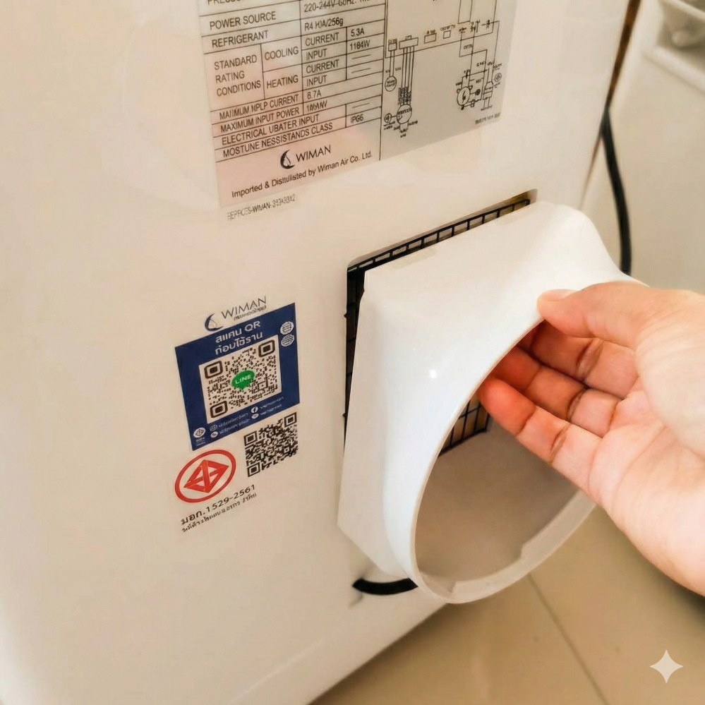 ตัวต่อท่อลมร้อนเชื่อมกับแอร์เคลื่อนที่ 3000 และ 9000 BTU 12000btu สำหรับเชื่อมต่อท่อลมเข้ากับตัวเครื่อง มาตรฐาน คุณภาพสูง - wiman [ข้อต่ดด้านหลัง4]