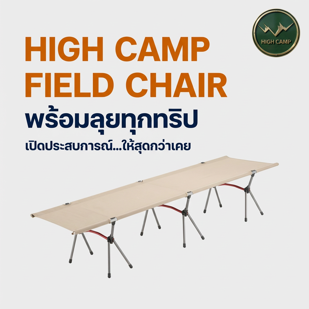 camping cot, เตียงสนาม, เตียงคอต, เตียงแคมปิ้ง มาตรฐาน จัดส่งฟรี - วิมานแอร์ Wiman Air [Highcamp_HIGHCAMPFIELDCHAIRพร้อมลุยทุกทริป_26]