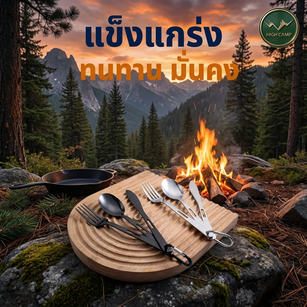 ชุดช้อนส้อมมีดพกพาสำหรับแคมป์ปิ้ง สะดวกในการจัดเก็บ พร้อมพวงกุญแจเพื่อป้องกันการสูญหาย ทนทาน จัดส่งฟรี - Highcamp [Highcamp_HIGHCAMP:แกร่งทนทานคู่ใจทุกการเดินทางชุดช้อนส้อมมีดพับดีไซน์ล้ำสมัยพร้อมลุยทุกทร_25]